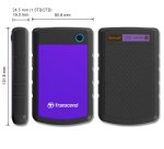 Transcend StoreJet 25H3P (USB 3.0), 2TB disco rigido esterno 5400 Giri/min 2.5" Micro-USB B 3.2 Gen 1 (3.1 Gen 1) Nero, Viola