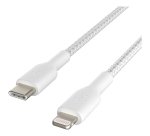 Cable trenzado belkin caa004bt1mwh usb-c a lightning boost charge largo 1 m color blanco