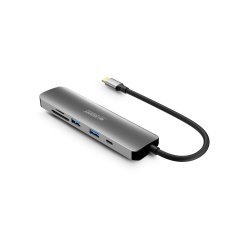 Urban Factory MHC45UF station d'accueil Avec fil USB 3.2 Gen 1 (3.1 Gen 1) Type-C Gris