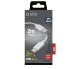 SBS Câble USB C 3.2 tressé (10Gb/s) PD 240W, 2m