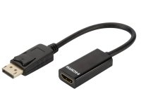 DLH Adaptateur Displayport (M) vers HDMI (F) - Longueur 23cm - HDMI 2.0 (4K / 3840x2160 / 60Hz) - Noir