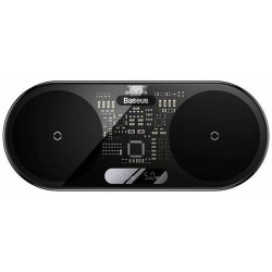 Baseus 2In1 20W Digital Led Display Auriculares, Auriculares, Smartphone Negro USB Cargador inalámbrico Interior