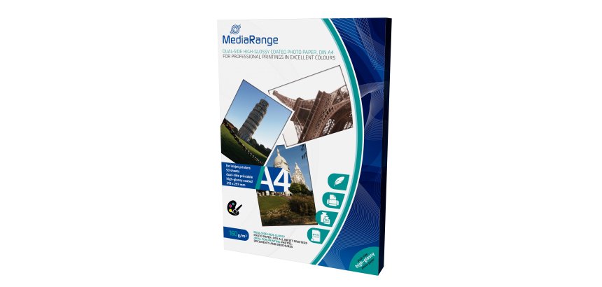 MediaRange MRINK108 papier photos A4 Blanc Hautement brillant