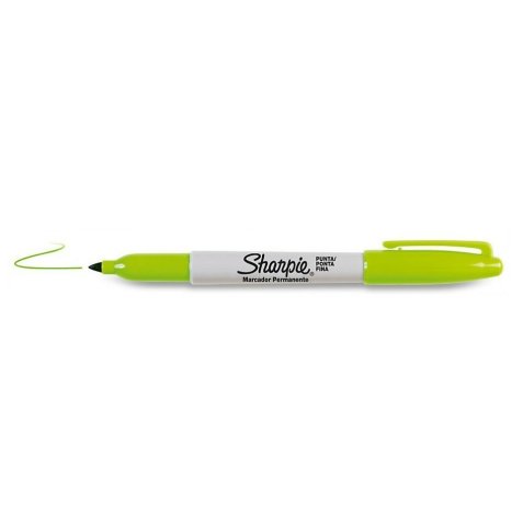 Marqueur sharpie permanent pointe ogive fine 0.9mm sèche rapidement coloris vert pomme