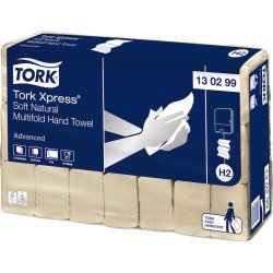 Essuie-mains tork xpress h2 advanced interfolies doux     naturesl 2 plis blanc paquet  180 feuilles