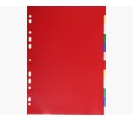 Intercalaires polypropylène souple 12 positions - A4 - Couleurs assorties