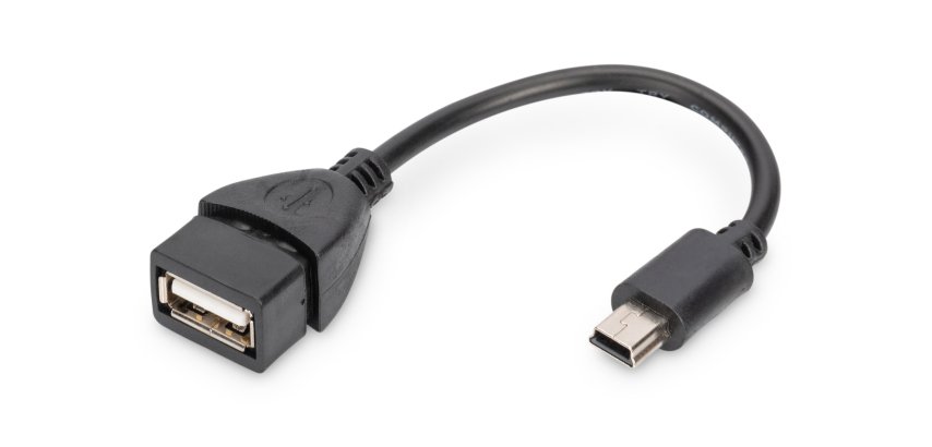 Digitus Adaptador/conversor USB mini-B - USB-A, OTG, 0,2 m