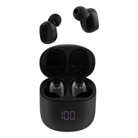 Écouteurs TWS intra-auriculaires avec boîtier et indicateur de charge - noir EBONYXBK