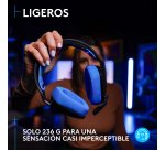 Logitech G Auriculares inalámbricos con micrófono Logitech G535 LIGHTSPEED para gaming - Auriculares supraaurales ligeros, micrófono volteable para silenciar, batería de 33 horas, compatibles con PS5, PS4 y PC, recargables por USB-C - negro/azul