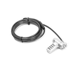 DICOTA D32180 câble antivol Noir, Argent 2 m