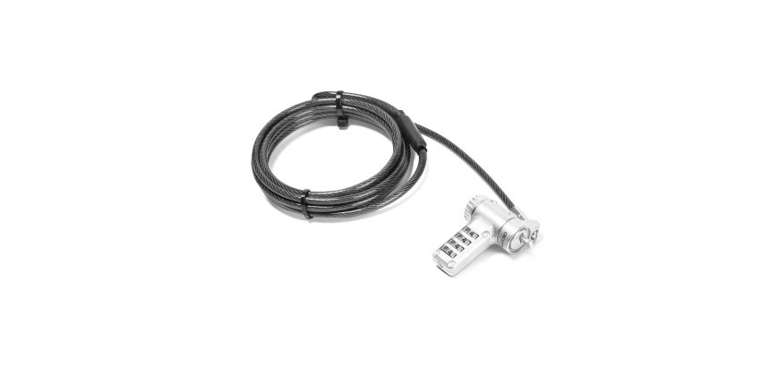 DICOTA D32180 câble antivol Noir, Argent 2 m