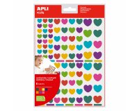 Gommette apli kids coeurs tailles et coloris assortis   624 unites