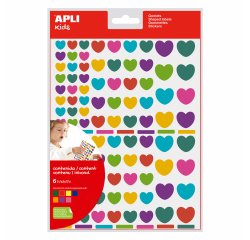 Gommette apli kids coeurs tailles et coloris assortis   624 unites