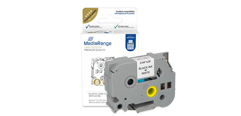 MediaRange MRBTZ251 printeretiket Zwart, Wit