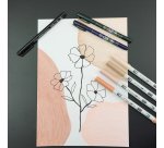 Stylo-feutre tombow mono drawing pen set fine 4 pieces 005 01 03 05 coloris noir