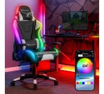 X Rocker Agility eSports RGB Siège de jeu sur PC Siège capitonné Noir, Gris