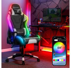 X Rocker Agility eSports RGB Siège de jeu sur PC Siège capitonné Noir, Gris
