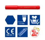 Feutre coloriage staedtler noris junior 329 hexagonal    pointe large coloris assortis etui carton 12 unites