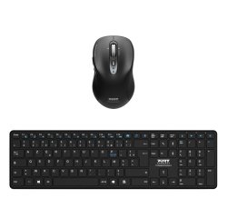 Port Designs 900907RFR clavier Souris incluse Maison Bluetooth AZERTY Français Noir