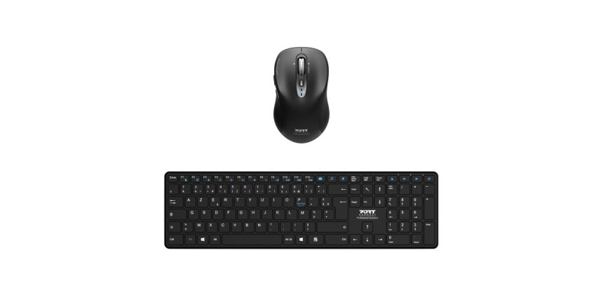 Port Designs 900907RUK clavier Souris incluse Maison Bluetooth Anglais britannique Noir