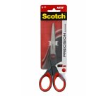 Ciseaux scotch précision 180mm lames acier inoxydable anneaux matière antidérapante bicolore rouge/gris garantie à vie