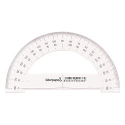 Rapporteur liderpapel 180 degrés deux échelles opposées 0 degrés 180 degrés base 14cm plastique transparent économique