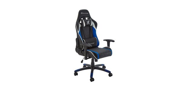 X Rocker 5124601 Video Game Chair Gaming Armchair Upholstered Seat Black, Blue