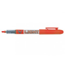 Surligneur pilot v light tracé 1/3mm encre liquide pigmentée fluide niveau d'encre visible coloris orange