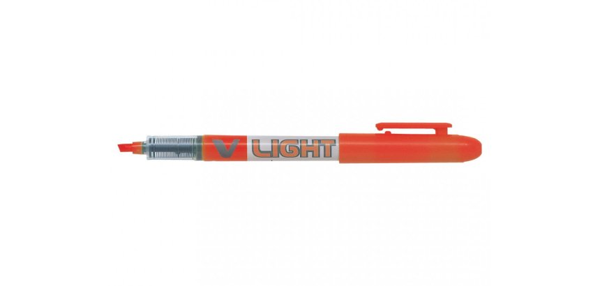 Surligneur pilot v light tracé 1/3mm encre liquide pigmentée fluide niveau d'encre visible coloris orange
