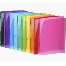 Classeur 4 anneaux plastifié Exacompta Iderama A4 - Dos 2 cm couleurs assorties