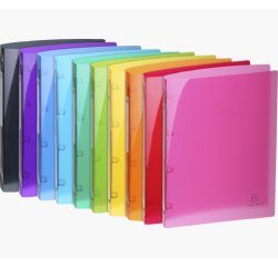 Classeur 4 anneaux plastifié Exacompta Iderama A4 - Dos 2 cm couleurs assorties