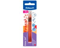 Recharge pelikan roller pelikan erase 2.0 trait 0,7mm coloris rouge blister 2       unites