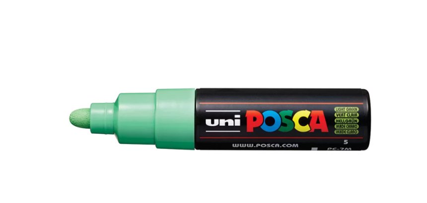 Marqueur peinture posca pc7m pointe large conique encre    inodore couvrante miscible    tous supports coloris vert