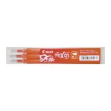 Recharge roller pilot frixion clicker écriture moyenne 0.5mm encre effaçable coloris orange set de 3 unités