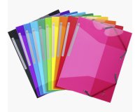 Chemise à élastique 3 rabats polypropylène Iderama Exacompta 24 x 31 cm - Coloris assortis - Paquet de 30