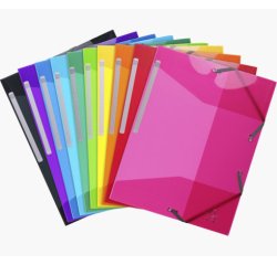 Chemise à élastique 3 rabats polypropylène Iderama Exacompta 24 x 31 cm - Coloris assortis - Paquet de 30