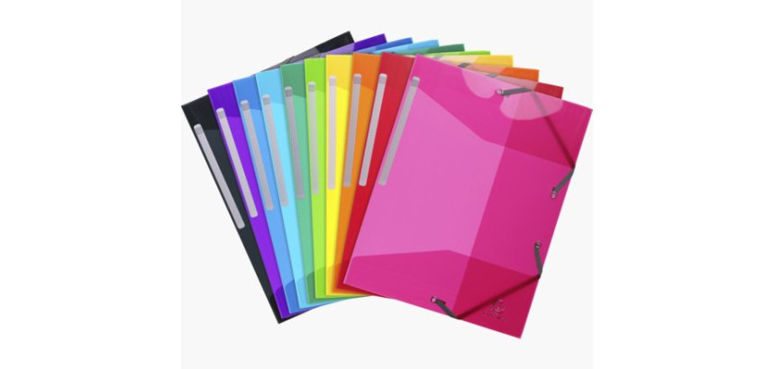 Chemise à élastique 3 rabats polypropylène Iderama Exacompta 24 x 31 cm - Coloris assortis - Paquet de 30