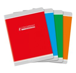 Cahier d'écriture piqué conquérant usage scolaire couverture vernie carte couchée a5+ 17x22cm 96 pages 90g séyès