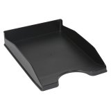 Corbeille à courrier q-connectpolypropylène documents a4+ 240x320mm empilable 350x255x65mm coloris noir opaque