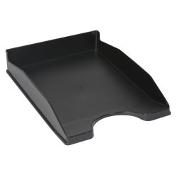 Corbeille à courrier q-connectpolypropylène documents a4+ 240x320mm empilable 350x255x65mm coloris noir opaque