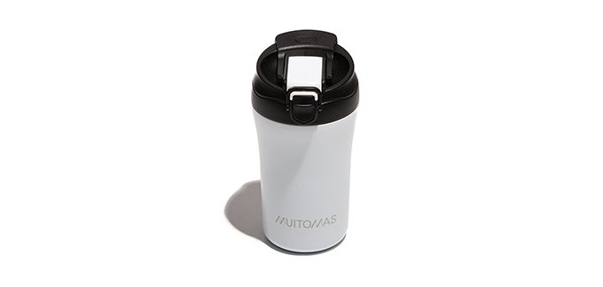Muitomas WBOTTLETH350WH tazza da viaggio 350 ml Nero, Bianco Acciaio inox