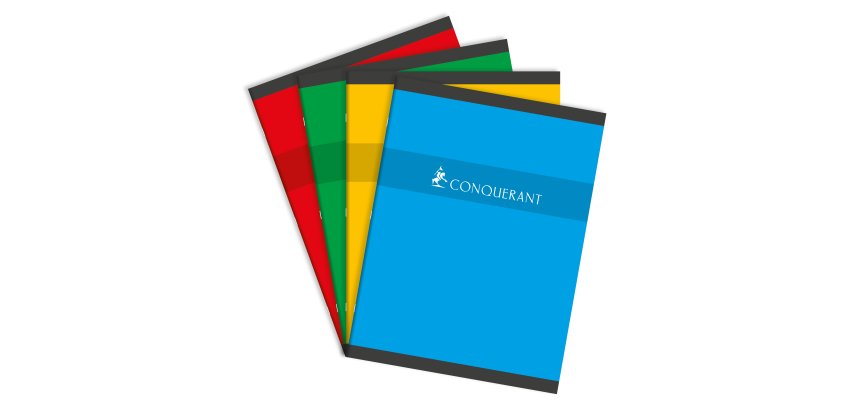 Cahier dessin piqué conquérant sept couverture offset a4+ 24x32cm 48 pages 70g