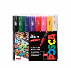 Marqueur posca pc1mc pointe conique extra fine trait      0,7-1mm coloris assortis      boite 8 unites