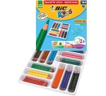Crayon couleur bic kids evolution résine synthèse 140mm triangle gros module résiste mordillage coffret scolaire 144u