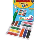 Crayon couleur bic kids evolution résine synthèse 140mm triangle gros module résiste mordillage coffret scolaire 144u