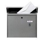 Plaque adhésive imitation Aluminium Chiffre 5 2,5x4,4 cm - Gris