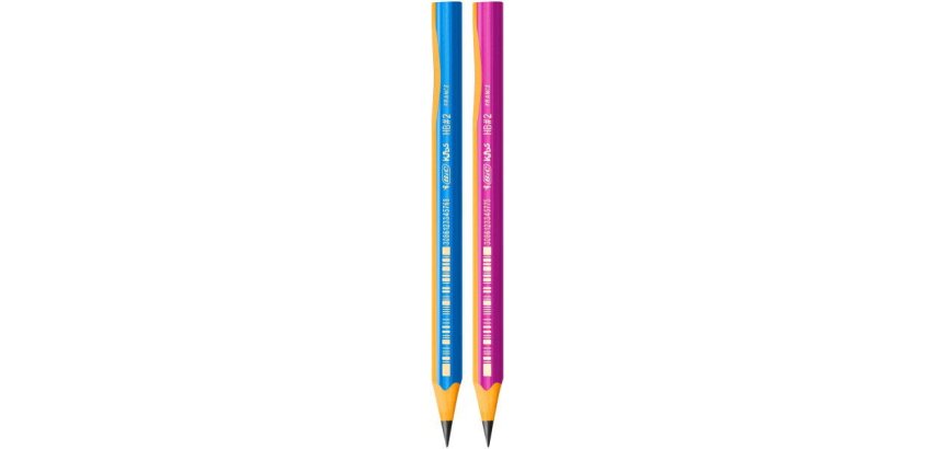 Crayon graphite bic d'apprentissage corps triangulaire mine ultra-solide hb 4mm coloris rose