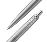 Stylo-bille parker jotter xl monochrome pointe moyenne     encre bleue avec coffret      cadeau coloris acier