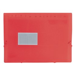 Trieur liderpapel polypropylène a4 210x297mm 700 microns 13 compartiments fermeture élastique translucide coloris rouge