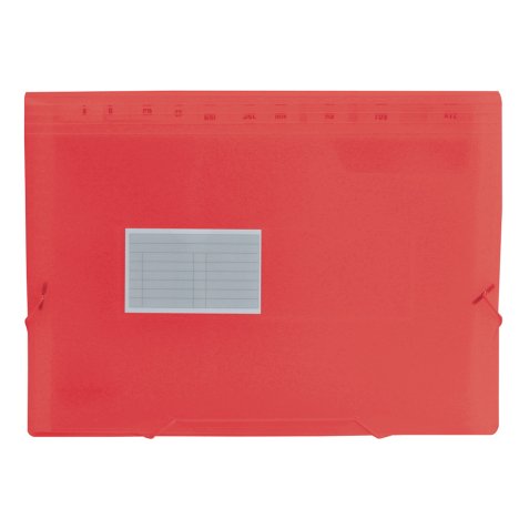 Trieur liderpapel polypropylène a4 210x297mm 700 microns 13 compartiments fermeture élastique translucide coloris rouge